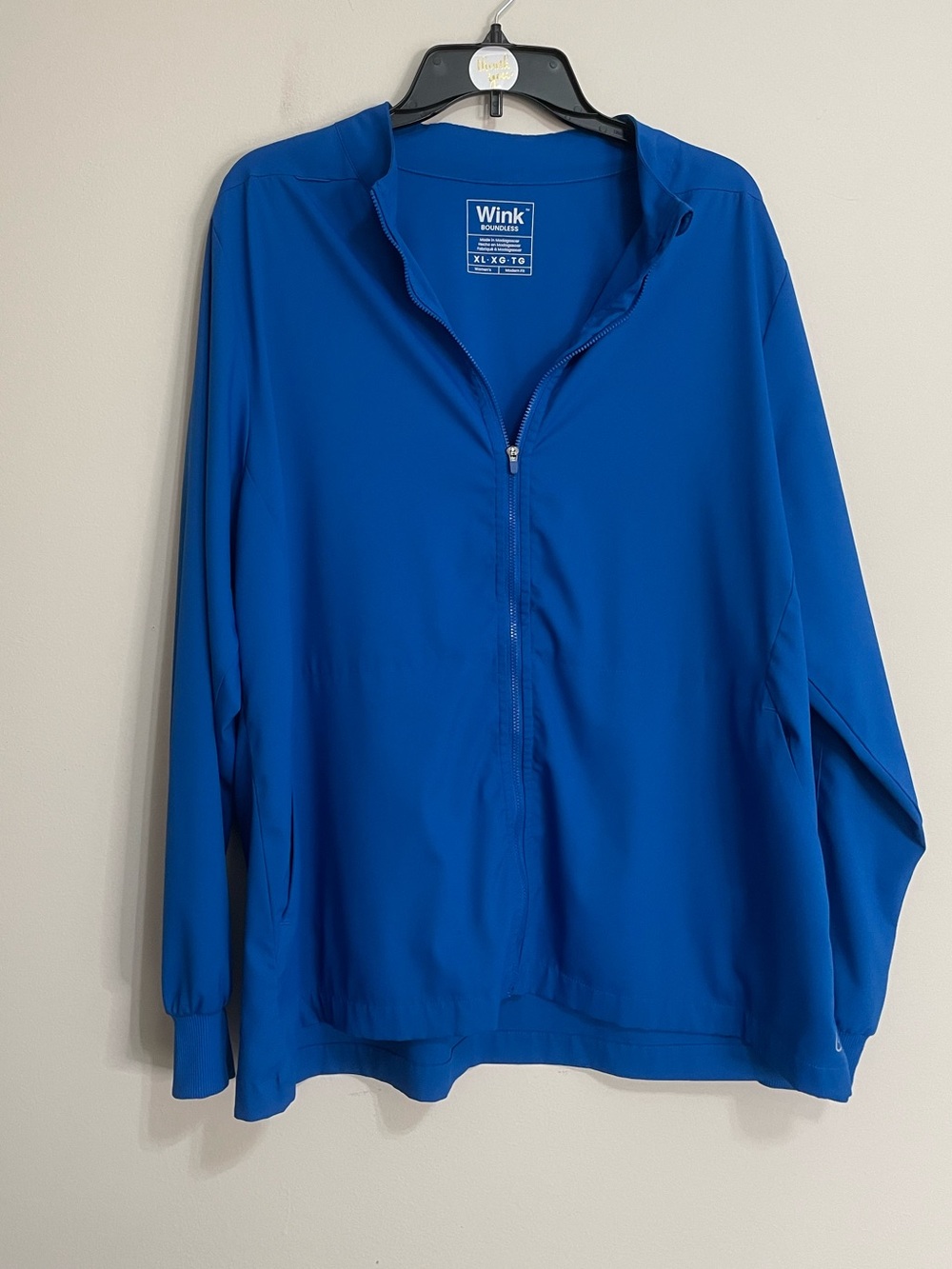 Wink  Boundless Women's Royal Blue Zip-Front  Scrub Jacket Size XL medical Staff